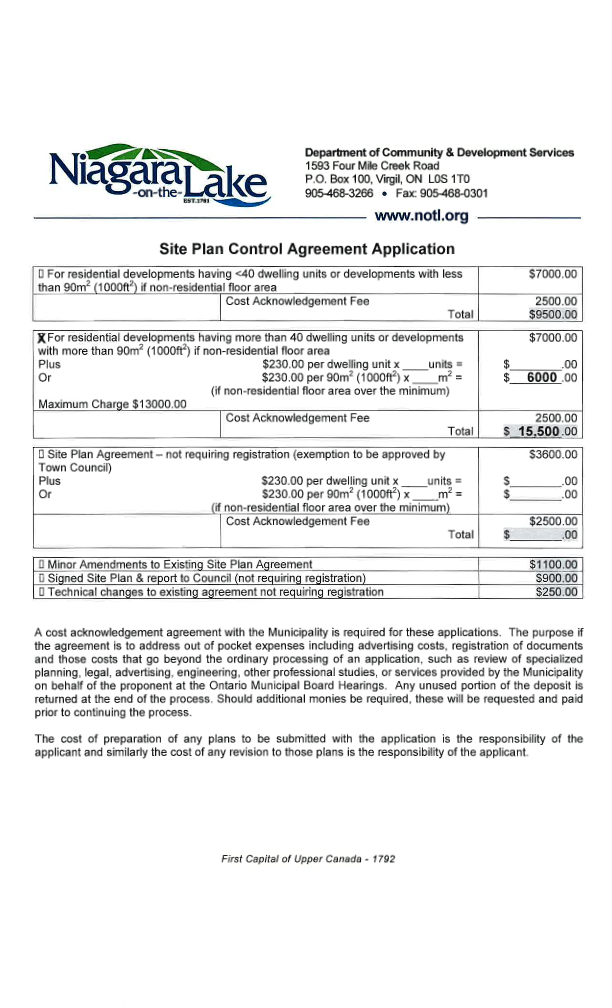 Application Form for Site Plan Amendment