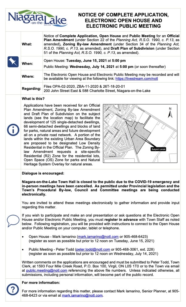 NOTL Public meeting notice