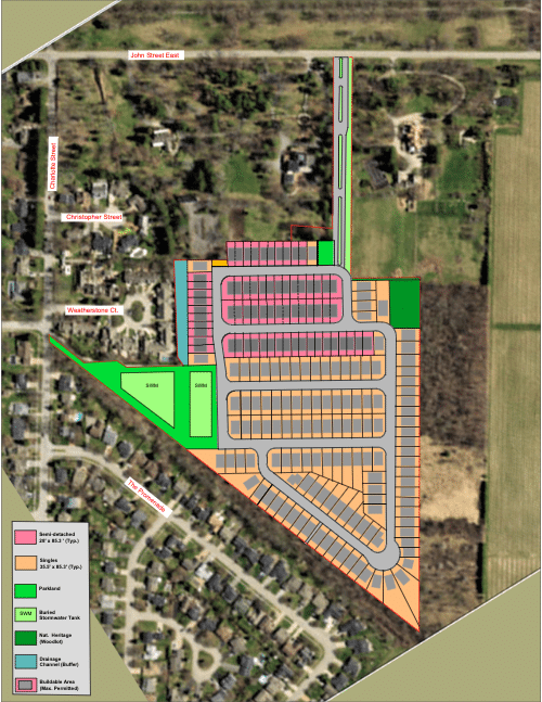 Aerial depiction by SORE of proposed Rand subdivision